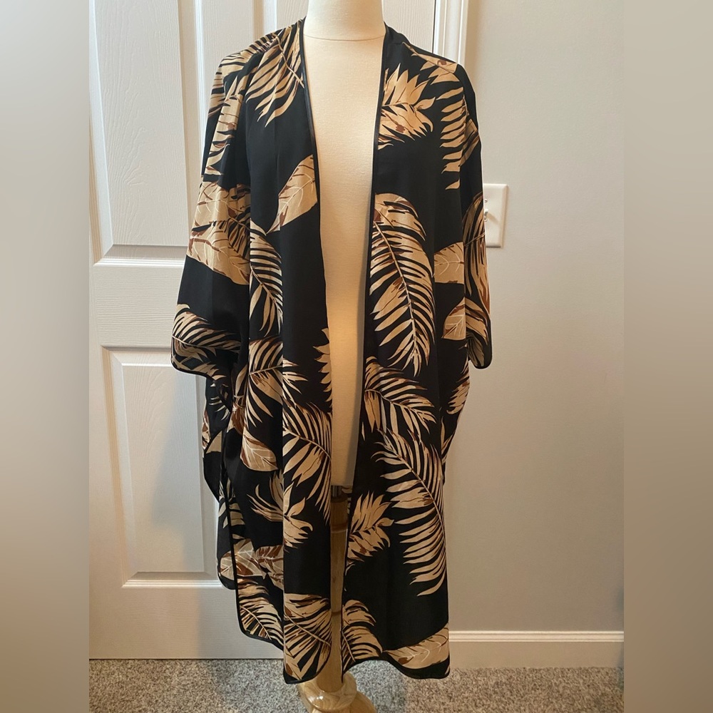 Black, cream and gold - ish swimsuit cover up or tunic
